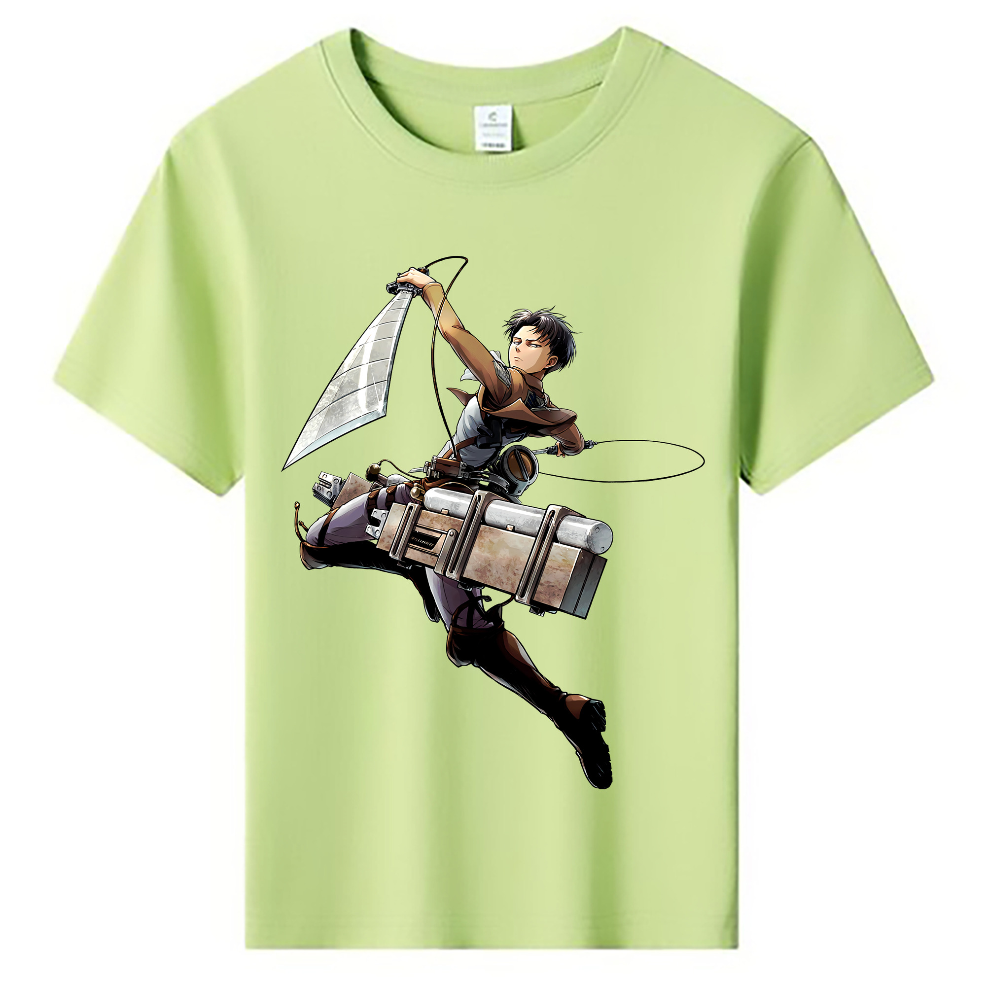 （画像用） 進撃の巨人 リヴァイ·アッカーマン Attack on Titan Levi Ackerman 綿100％キッズTシャツ（フロントプリント）